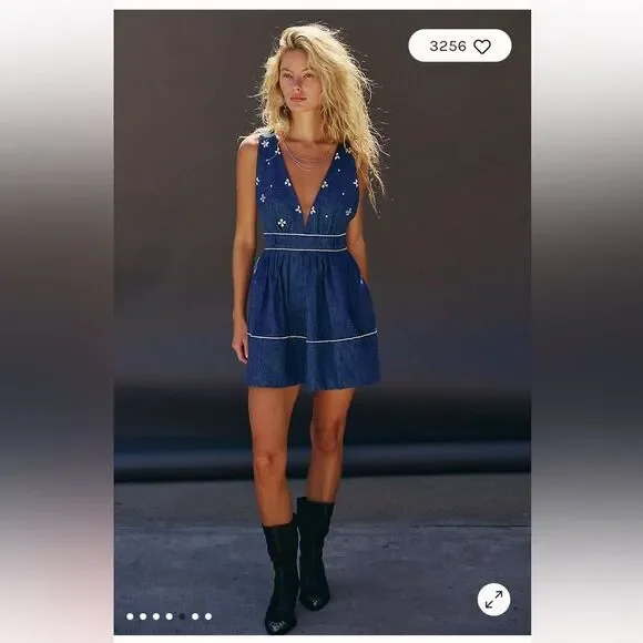 Free People Aultry Embellished Mini Dress
